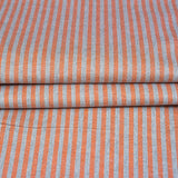 Gray Peach Stripe Cotton Handloom Fabric