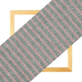 Gray Pink Stripe Handloom Cotton Fabric