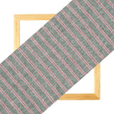 Gray Pink Stripe Handloom Cotton Fabric