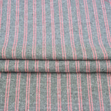 Gray Pink Stripe Handloom Cotton Fabric