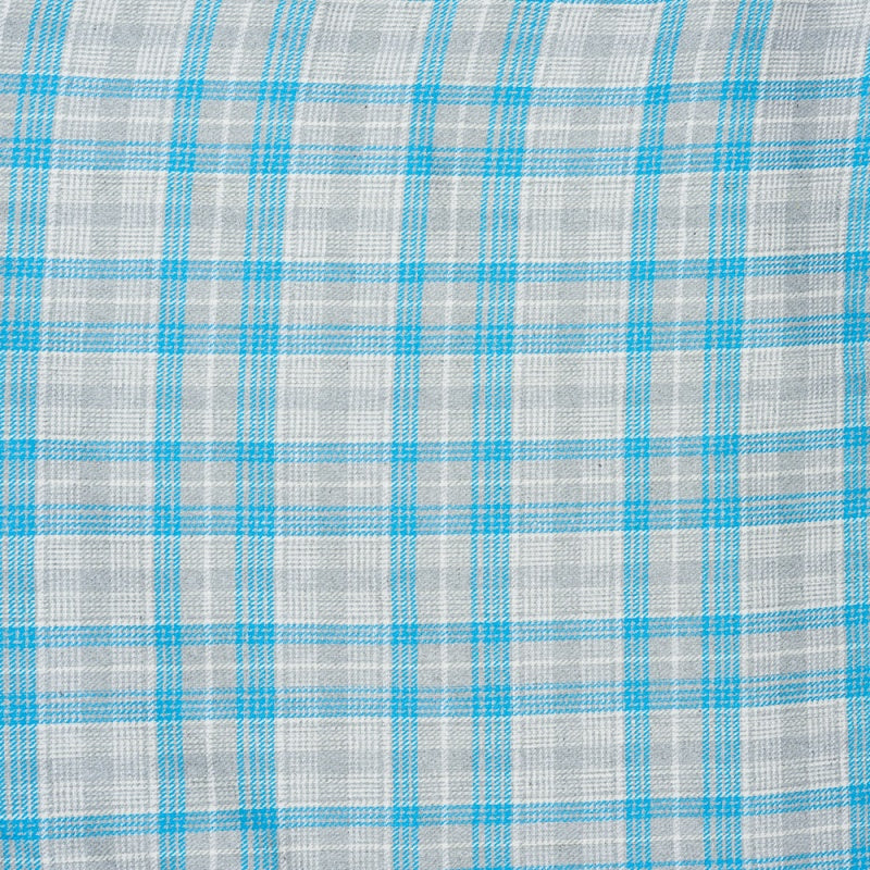 Gray Sky Blue and White Twill Cotton Handloom Fabric