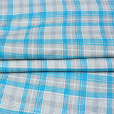 Gray Sky Blue and White Twill Cotton Handloom Fabric