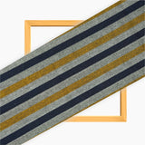 Gray Yellow and Black Stripe Cotton Handloom Fabric-