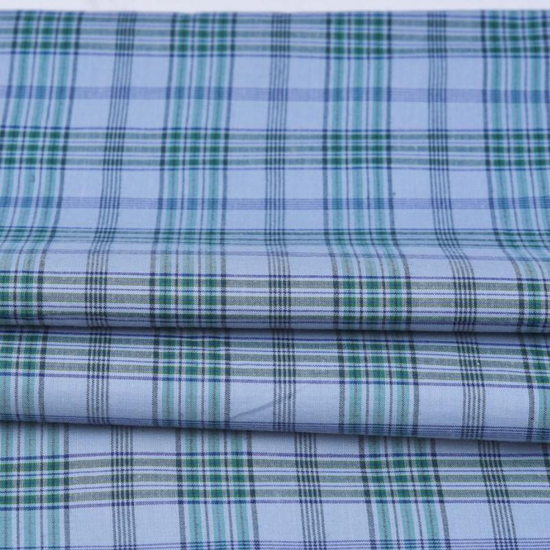 Gray and Black Check Handloom Cotton Fabric