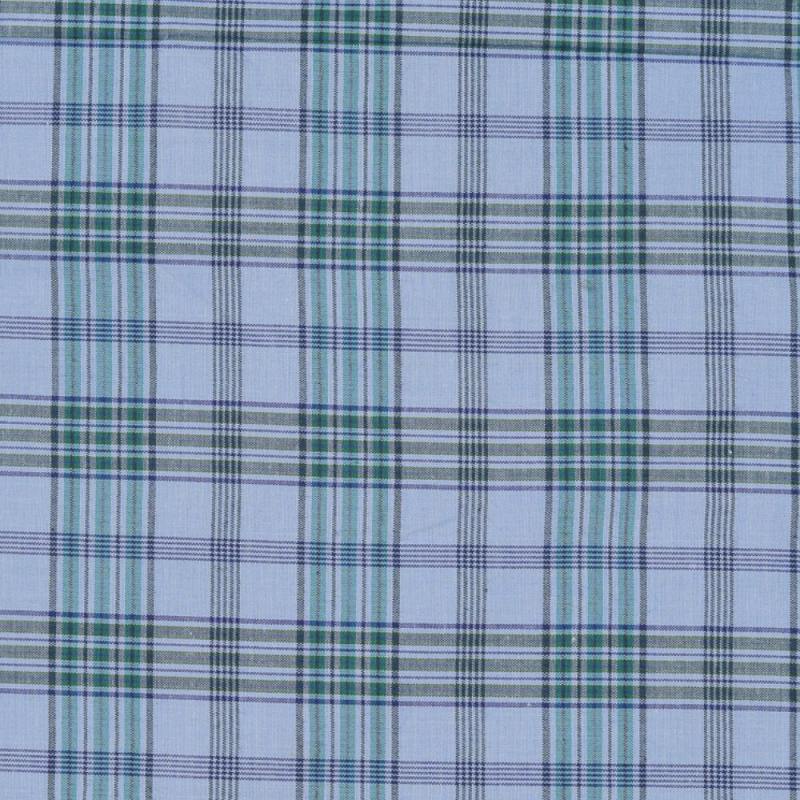 Gray and Black Check Handloom Cotton Fabric