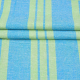 Green Blue Stripe Handloom Cotton Fabric