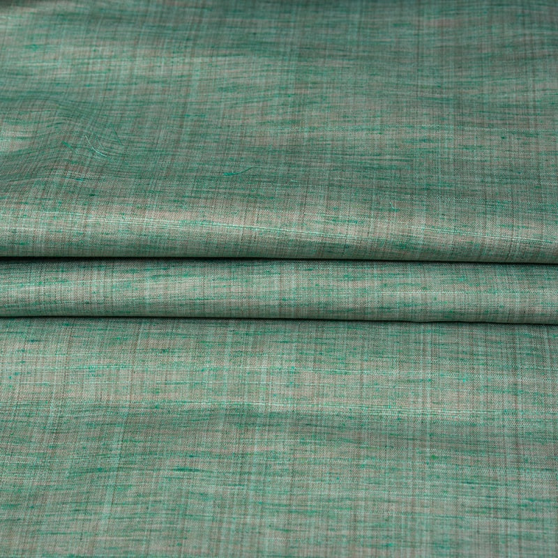 Green Blue Texture Cotton Handloom Fabric