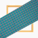 Green Pink Triple Line Checks Cotton Handloom Fabric