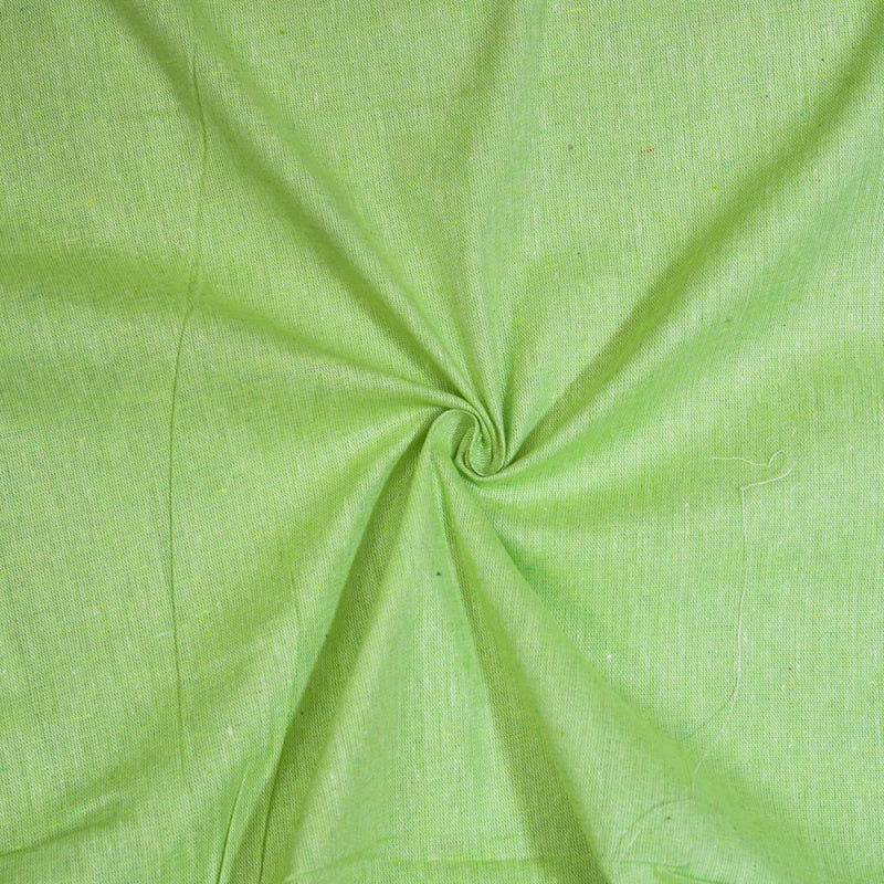 Green Solid Cotton Handloom Fabric