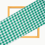 Green White Small Checks Cotton Handloom Fabric