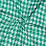 Green White Small Checks Cotton Handloom Fabric
