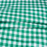 Green White Small Checks Cotton Handloom Fabric