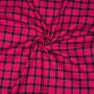 Magenta Pink Black Checks Cotton Handloom Fabric
