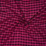 Magenta Pink Black Small Checks Cotton Handloom Fabric