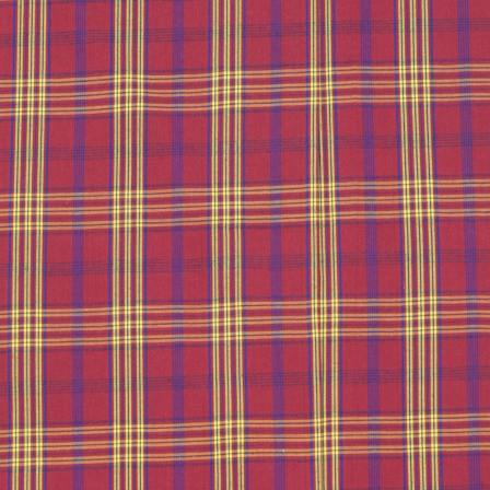 Maroon and Yellow Check Handloom Cotton Fabric