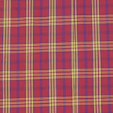 Maroon and Yellow Check Handloom Cotton Fabric