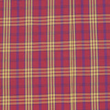 Maroon and Yellow Check Handloom Cotton Fabric