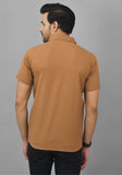 Mens Brown Solid Cotton Shirt