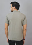 Mens Gray Solid Cotton Shirt