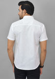 Mens White Solid Cotton Shirt