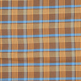 Mustard and Blue Check Handloom Cotton Fabric