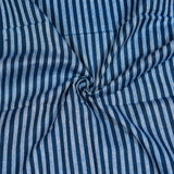 Navy Blue Blue Stripe Cotton Handloom Fabric