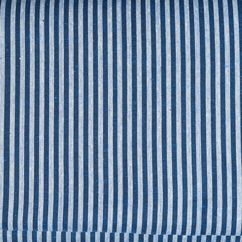 Navy Blue Blue Stripe Cotton Handloom Fabric
