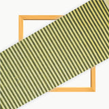 Olive Green Black Stripe Cotton Handloom Fabric