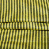 Olive Green Black Stripe Cotton Handloom Fabric