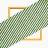 Olive Green Green Stripe Cotton Handloom Fabric