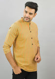 OLIVE GREEN ORANGE STRIPE COTTON HANDLOOM CORD SET-25695