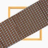 Orange Black and White Small Checks Cotton Handloom Fabric