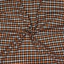 Orange Black and White Small Checks Cotton Handloom Fabric