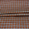Orange Black and White Small Checks Cotton Handloom Fabric