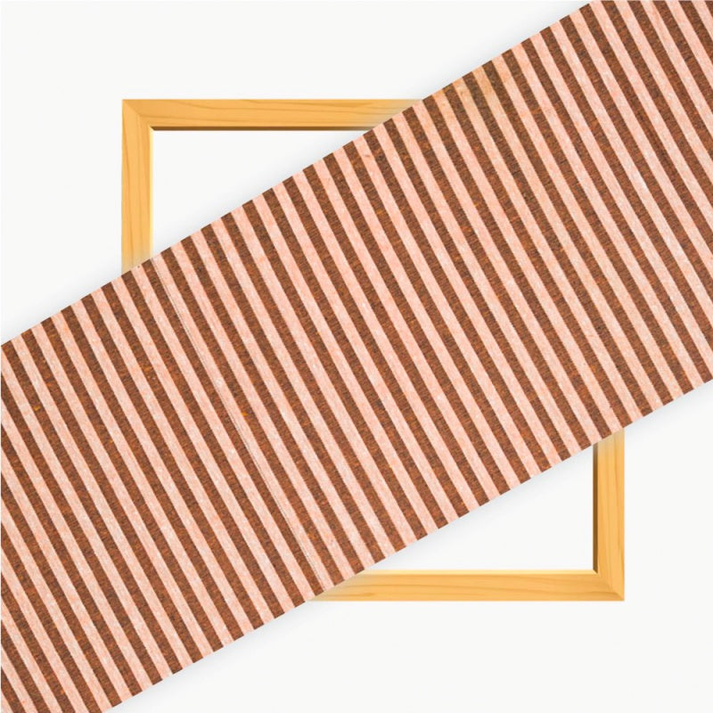 Orange Brown Stripe Cotton Handloom Fabric