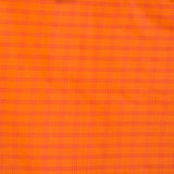 Orange White Triple Line Checks Cotton Handloom Fabric