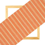 Orange Yellow Stripe Handloom Cotton Fabric