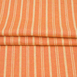 Orange Yellow Stripe Handloom Cotton Fabric