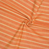 Orange Yellow Stripe Handloom Cotton Fabric