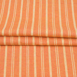 Orange Yellow Stripe Handloom Cotton Fabric