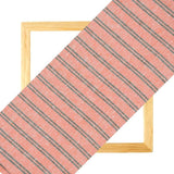 Peach Black Stripe Handloom Cotton Fabric