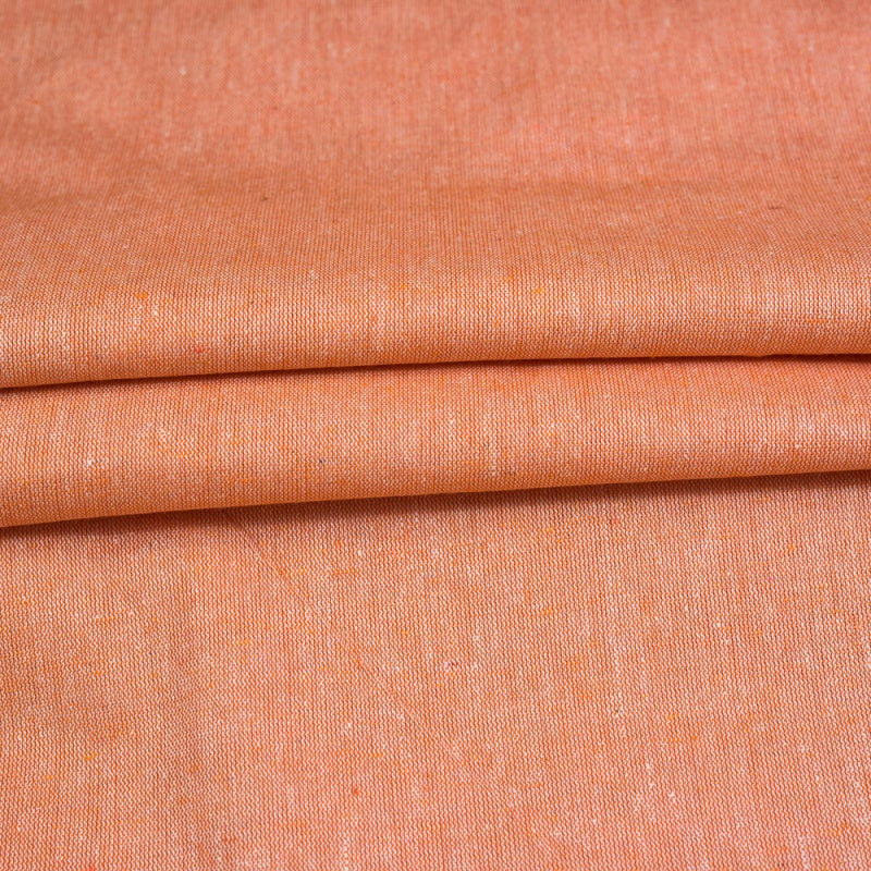 Peach Solid Cotton Handloom Fabric