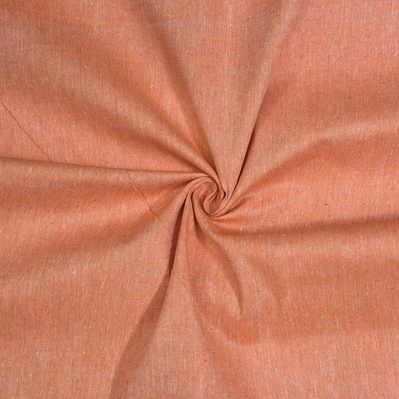 Peach Solid Cotton Handloom Fabric