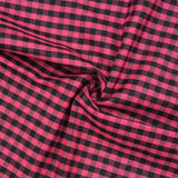 Pink Black Checks Handloom Cotton Fabric
