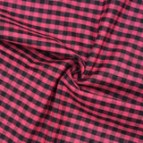 Pink Black Checks Handloom Cotton Fabric