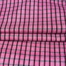 Pink Black Small Checks Cotton Handloom Fabric