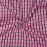 Pink Black Small Checks Cotton Handloom Fabric