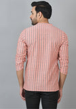 PINK BLACK STRIPE COTTON HANDLOOM CORD SET-25724