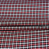 Pink Black and White Small Checks Cotton Handloom Fabric
