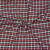 Pink Black and White Small Checks Cotton Handloom Fabric